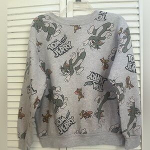 TOM and JERRY Graphic Gray Sweatshirt